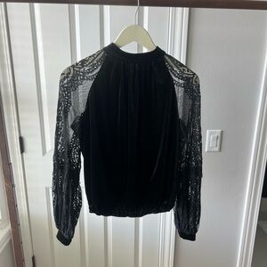 Black Velvet Lace Blouse